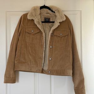 Abercrombie & Fitch - M - corduroy jacket with faux fur lining